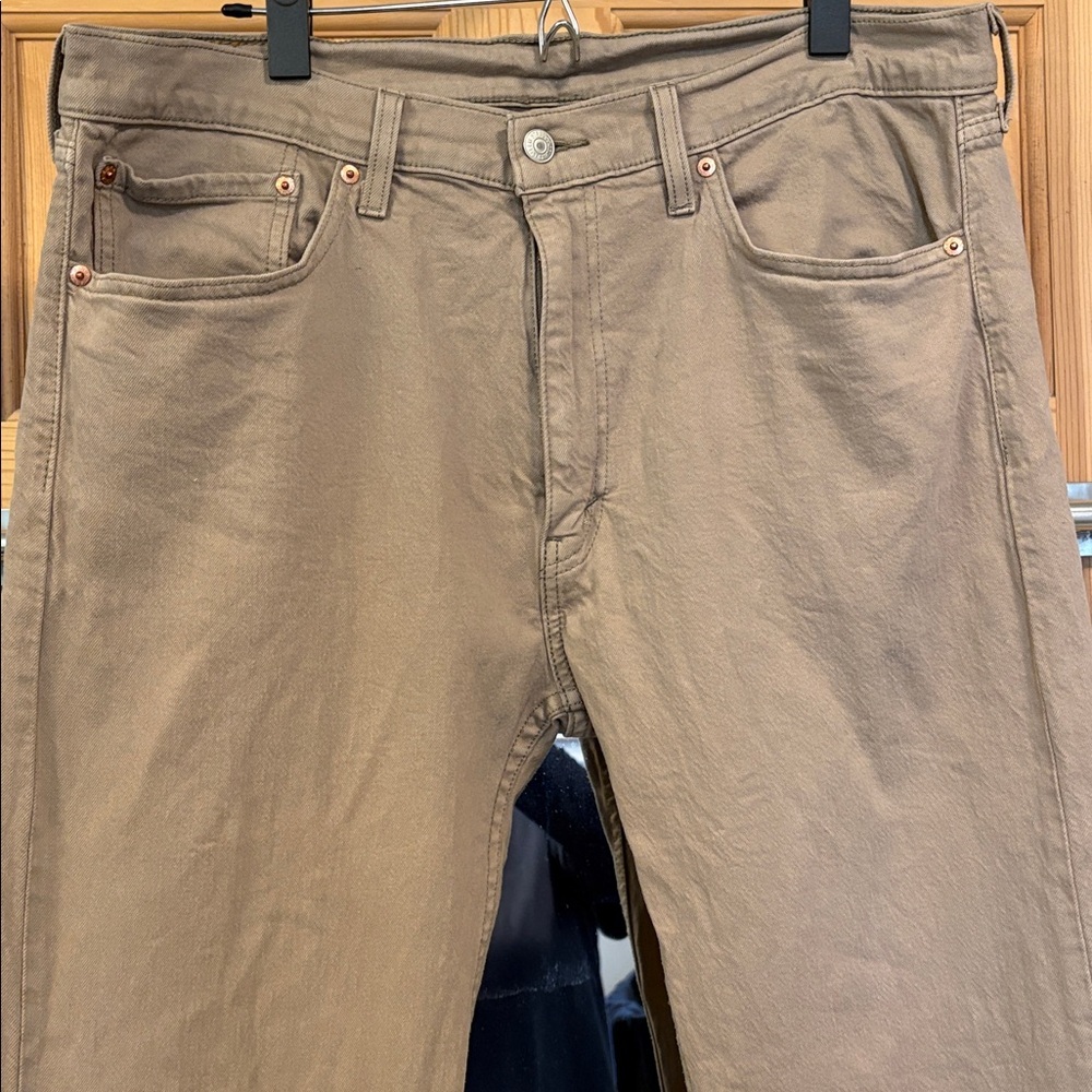 Levi's 505 Straight Pants Men’s Light Tan Sz 36x32 - Picture 2 of 7
